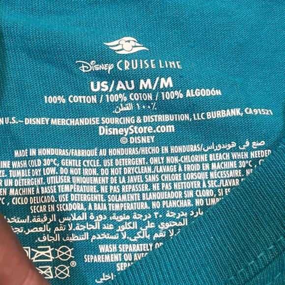 Disney Cruise Line Men Medium Logo Graphic T-shirt Blue Short Sleeve Bubbles - Picture 3 of 6